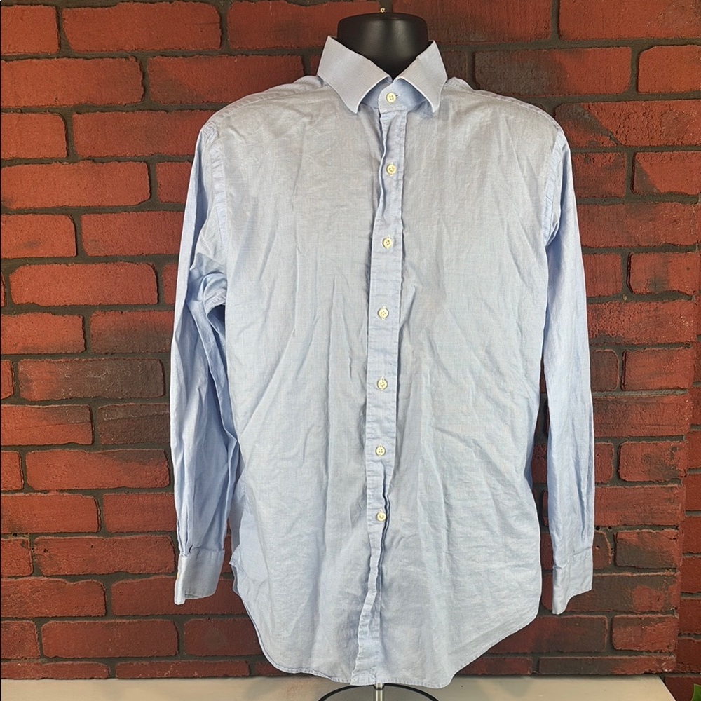 Polo Ralph Lauren Shirt Mens 16.5 Blue Checkered Dress